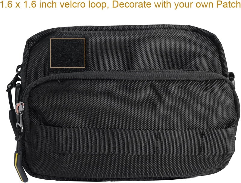 Vanlison Motorcycle Handlebar Pouch - Front Handle Bar Storage Bag for Forks and Saddle - Moto Accessory Compatible with Cruiser Softail Dyna Sportsters Dirt Bike - Black - Image 3